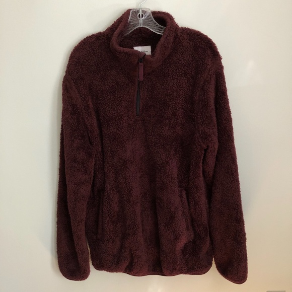 Goodfellow & Co Other - NWT SUPER SOFT Half Zip Sweatshirt Maroon Men's Size Large Longfellow & Co